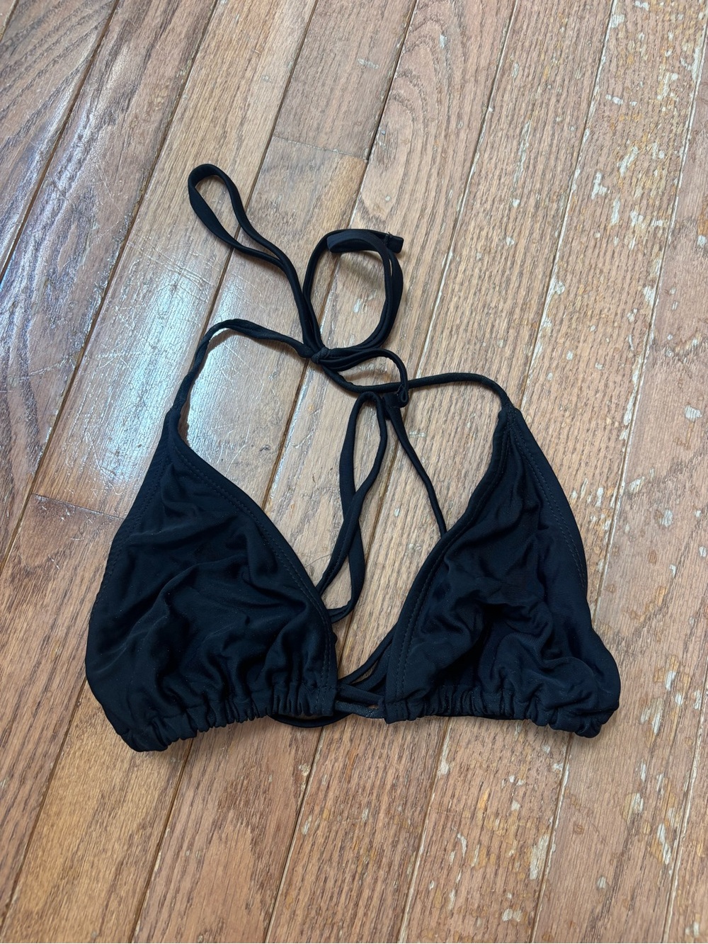 Black Triangle String Bikini Top